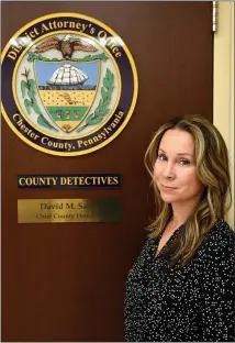  ?? PHOTO COURTESY OF CHESTER COUNTY DETECTIVES ?? Chester County Detective Christine Bleiler was instrument­al in helping the creators of HBO’s “Mare of Easttown” capture the reality of police work.
