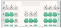  ??  ?? FREQUENT CRIER MILES: Japan Airlines’ new “baby mapper” marks seats with children under 2 — using a cute baby icon to warn other passengers before they pick seats.