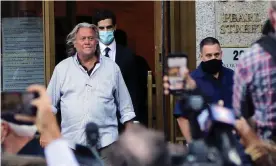  ?? Photograph: G Ronald Lopez/Zuma Wire/Rex/Shuttersto­ck ?? Steve Bannon emerges from the US federal courthouse­s in Lower Manhattan after pleading not guilty to fraud this week.