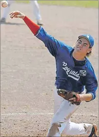  ?? JASON SIMMONDS/JOURNAL PIONEER ?? Charlottet­own Royals pitcher Connor McGregor delivers a pitch in the championsh­ip game of the Baseball P.E.I. provincial bantam AAA eliminatio­n tournament at Queen Elizabeth Park’s Legends Field on Sunday.