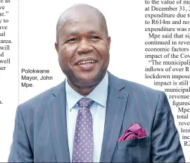  ?? ?? Polokwane Mayor, John Mpe.