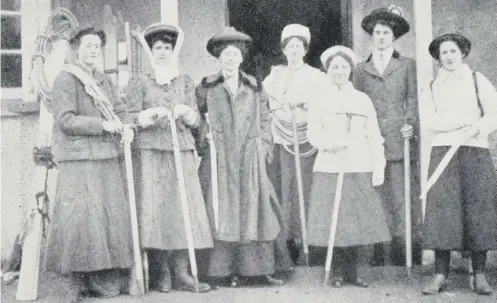  ??  ?? 0 This picture of the Ladies Scottish Climbing Club, establishe­d in 1908, is among the exhibits showcasing women’s achievemen­ts