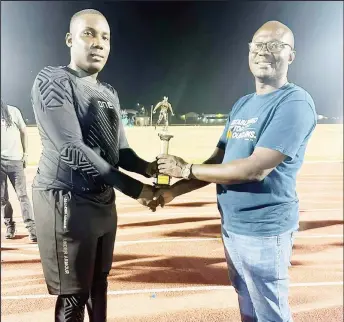  ?? ?? Romel Robin of Pouderoyen walked away with the Best Goalkeeper title.