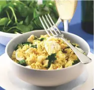 ??  ?? Above: if you’re serving kedgeree for brunch, Cava is one option that will pair with the smoked fish