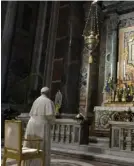  ?? VaTiCaN NEWS ?? El Obispo de Roma pidió a la Virgen María interceder por el fin de esta crisis.