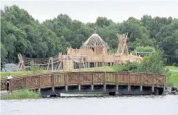  ??  ?? Striking sight Drumpellie­r’s crannog is one of the single largest play facilities in Scotland