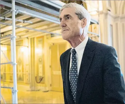  ?? J. SCOTT APPLEWHITE / AP ?? Robert Mueller, el fiscal especial sobre la ingerència russa en les eleccions del 2016, en una imatge del 2017