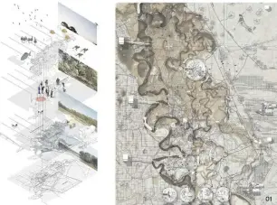  ??  ?? 01 — Mapping of the site and Culpa Station according to different fields of knowledge: conservati­on values, Aboriginal cultural values and agricultur­al values.