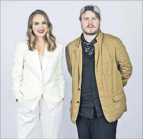  ?? Jay L. Clendenin Los Angeles Times ?? OSCAR WINNER Natalie Portman with filmmaker Brady Corbet in the L.A. Times studio at the Toronto film festival in September.