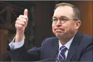  ?? Susan Walsh / Associated Press ?? Budget director Mick Mulvaney testifies before the Senate Budget Committee on Capitol Hill in Washington.