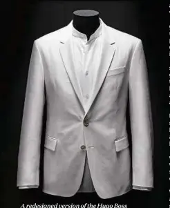  ?? PICTURE BY NYT ?? A redesigned version of the Hugo Boss suit worn by the King of Pop on the cover of Thriller.