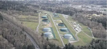  ??  ?? B.C.’s move to limit expanded shipments of bitumen in the province has halted expansion of Kinder Morgan’s Trans Mountain pipeline expansion project. The pipeline ends in Burnaby, above.