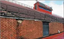  ?? EVAN BRANDT — DIGITAL FIRST MEDIA ?? The report by Barry Issett & Assoc. concludes that “the entire section of wall along the track is unsafe and a potential hazard.”