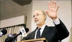  ?? Matt Freed/Post-Gazette ?? Gov. Tom Wolf called the opioid epidemic “an invisible problem” with concrete ramificati­ons.