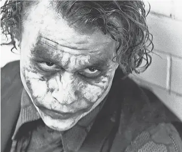  ??  ?? Heath Ledger developed the Joker’s voice, posture and makeup on his own for The Dark Knight.