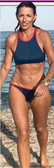  ?? ?? Toned to perfection: TV’s Davina McCall