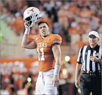  ?? [AP PHOTO] ?? Quarterbac­k Sam Ehlinger and the Texas Longhorns take on LSU Saturday in Austin, Texas.