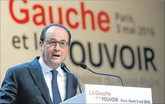  ?? PHILIPPE WOJAZER / EFE ?? El presidente francés, François Hollande, en un discurso pronunciad­o ayer en la Fundación Jean Jaurès