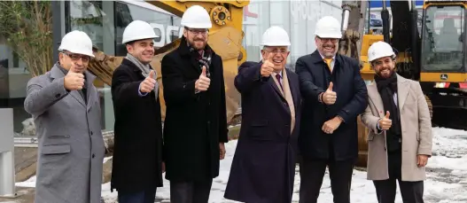  ?? SUPPLIED ?? Groupe Gabriel’s management team breaks ground at the new Jaguar Land Rover dealership.