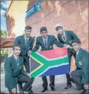  ?? PICTURE: REKASH SINANIN ?? Sporting their official South African uniforms are, from left, Pietermari­tzburg pupils Abhishek Rahul Budhram, Rucille Ramlal, Sheshan Jehoiakim Pillay, Muhammad Zaid Bayat and Yeshan Sugie Naidoo.