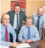  ?? Picture: Angus Findlay. ?? New chairman Peter Stewart, seated left, with his senior team for 2017 – vicechairm­an John Ritchie, standing right, junior vice-chairman Donald McDiarmid, standing left, and secretary Neil Forbes.