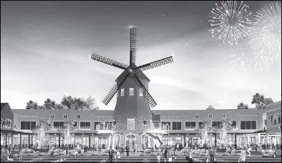  ??  ?? The three-story French windmill of Acienda Designer Outlet is expected to launch thousands of social media feeds.