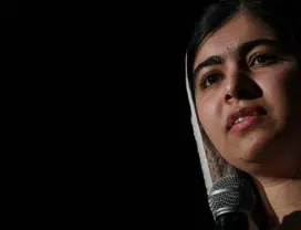  ?? RJ Sangosti, Denver Post file ?? Malala Yousafzai speaks at Denver South High School in October 2016. The 2014 Nobel Peace Prize winner has become a polarizing figure in her native Pakistan.