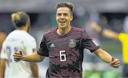  ?? ?? Sólido. Sebastián Córdova festeja luego de anotar el primer gol de México en la victoria sobre los hondureños.