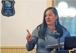  ??  ?? Parent and teacher Priscilla Garica was among a dozen parents who addressed the board, with several saying they were caught off guard by the proposal that would allow armed staffers. Garcia called for a detailed plan to be shared with the community before a vote.