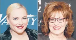  ?? AP PHOTOS ?? Meghan McCain, left, departed “The View” following a comment from Joy Behar.