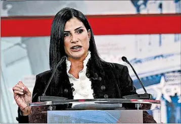  ?? ALEX WONG/GETTY ?? National Rifle Associatio­n spokeswoma­n Dana Loesch addresses the Conservati­ve Political Action Conference last week.