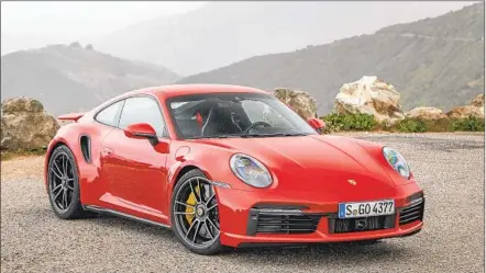  ?? PORSCHE ?? Driving the Porsche 911 Turbo S “provides intoxicati­ng performanc­e in a package that is drivable every day.”