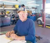  ?? KELLY LAFFERTY GERBER/THE KOKOMO TRIBUNE ?? Dick Bougher has spent over 51 years at his auto repair shop in Indiana.
