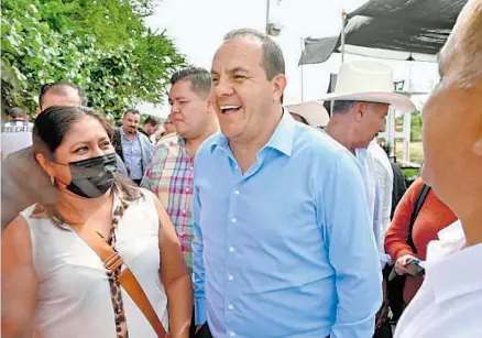  ?? CORTESÍA: GOBIERNO DE MORELOS ?? Cuauhtémoc Blanco, gobernador de Morelos