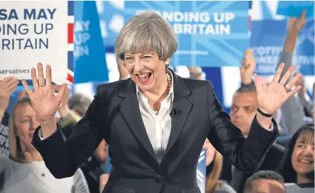  ?? Picture: Getty Images. ?? Prime Minister Theresa May speaking at Clockwork Removals on Monday in Edinburgh.