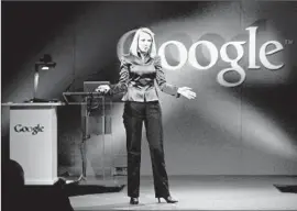  ?? Marcio Jose Sanchez
Associated Press ?? MARISSA MAYER, above in 2009 as a Google executive, is a prototypic­al “joiner” — an early start-up worker who helps turn a great idea into a real product.