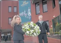  ??  ?? TRIBUTE: Flowers were laid at Celtic’s stadium yesterday.