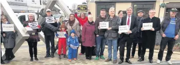  ??  ?? All together The town unites across faiths and politics against the far-right group’s rally threat