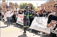  ?? PICTURE: SHAN PILLAY ?? UKZN students protest in Pietermari­tzburg yesterday.