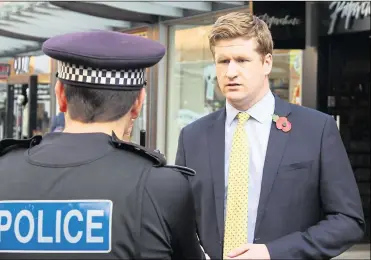  ??  ?? Kent Police and Crime Commission­er Matthew Scott says the force needs an extra cash boost to deal with a number of issues, including Covid