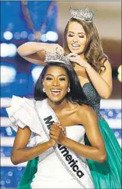  ?? Noah K. Murray Associated Press ?? MISS NEW YORK Nia Franklin, who was crowned Miss America by last year’s winner, Cara Mund, donated stem cells to her father when he had cancer.