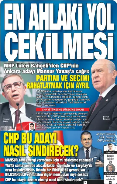  ??  ?? Mansur Yavaş Devlet Bahçeli MAHMUT ÖVÜR