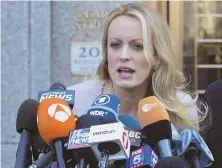  ?? AP FILE PHOTO ?? REVEALING THEIR BIAS: Stormy Daniels and her book ‘Full Disclosure’ are receiving far more coverage than best-selling books by conservati­ve authors.