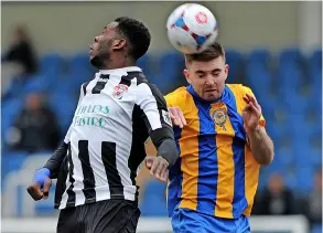  ?? PICTURE: Chris Whiteoak ?? Nick Mccootie, pictured for Bath City against Farnboroug­h in 2015, was on the scoresheet for Yate Town as they beat Larkhall Athletic on Tuesday