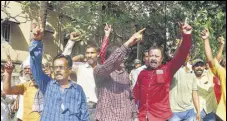  ?? HT FILE PHOTO ?? MSRTC employees protest outside Pawar’s home.