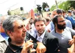  ?? (Olivier Fitoussi/Flash90) ?? RELIGIOUS ZIONIST Party head Bezalel Smotrich and party members visit the east Jerusalem neighborho­od of Sheikh Jarrah on Monday.