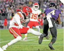  ?? ?? Los Chiefs vencieron a domicilio a los Ravens, el domingo pasado.