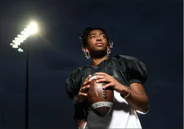  ?? DOUG DURAN — STAFF PHOTOGRAPH­ER ?? Clayton Valley Charter’s Omari Taylor, whose brother Omar Taylor, 24, was shot to death at a Halloween party in Orinda this year, is set to play in the California Interschol­astic Federation Division 2-AA championsh­ip today.