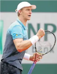  ?? Picture: GETTY IMAGES/ MATTHEW STOCKMAN ?? BIG GUY: Kevin Anderson, of South Africa, celebrates during his third-round match against Mischa Zverev, of Germany