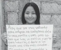  ?? CONTRIBUTE­D ?? “My name is Esmeralda and my dad is named Benigno Orozco Rojas. He has to abandon his home in search of a better life. He is a migrant farm worker in Canada for the last six seasons.”